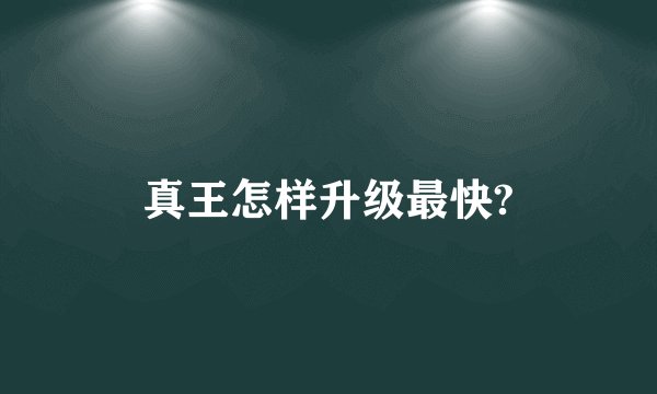 真王怎样升级最快?