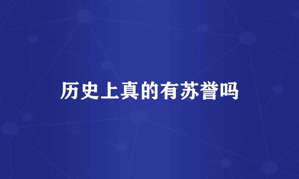 历史上真的有苏誉吗