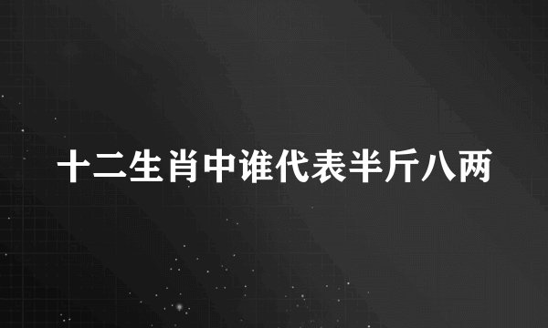 十二生肖中谁代表半斤八两