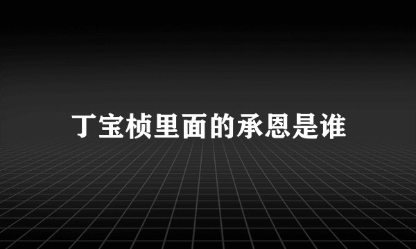 丁宝桢里面的承恩是谁