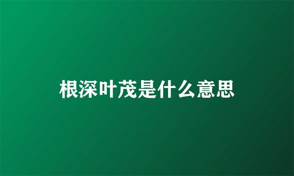 根深叶茂是什么意思