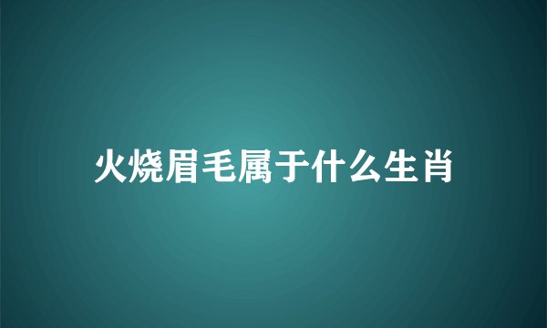 火烧眉毛属于什么生肖