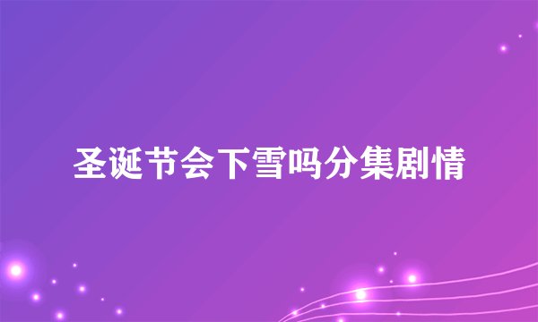 圣诞节会下雪吗分集剧情