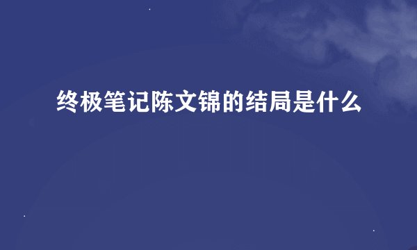 终极笔记陈文锦的结局是什么