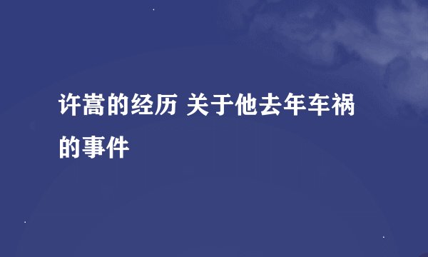 许嵩的经历 关于他去年车祸的事件