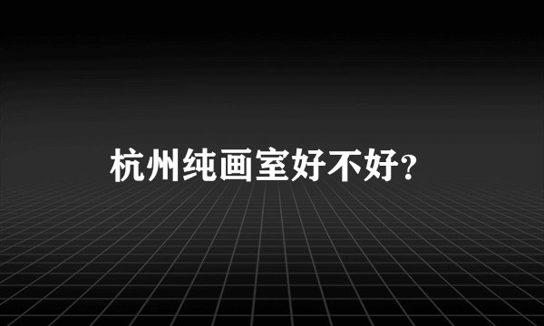 杭州纯画室好不好？