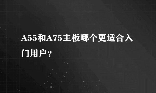 A55和A75主板哪个更适合入门用户？