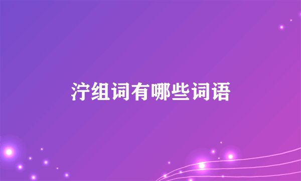 泞组词有哪些词语