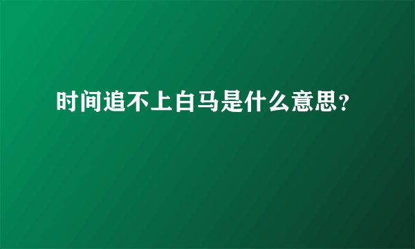 时间追不上白马是什么意思？