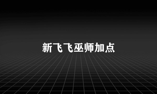 新飞飞巫师加点