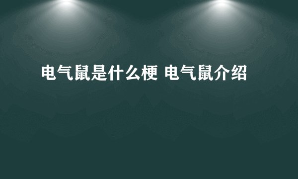 电气鼠是什么梗 电气鼠介绍