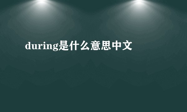 during是什么意思中文