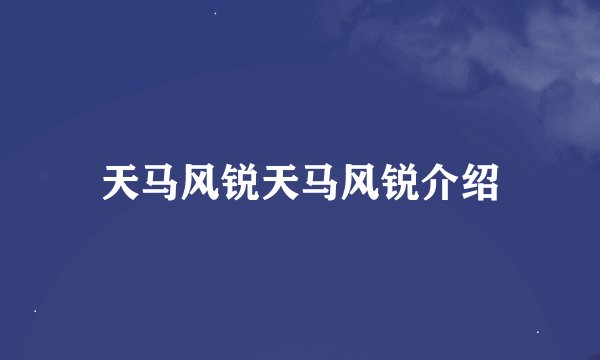 天马风锐天马风锐介绍