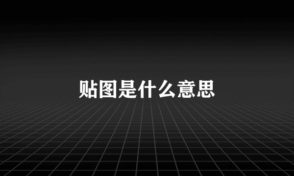 贴图是什么意思