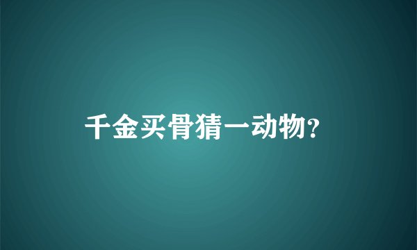 千金买骨猜一动物？