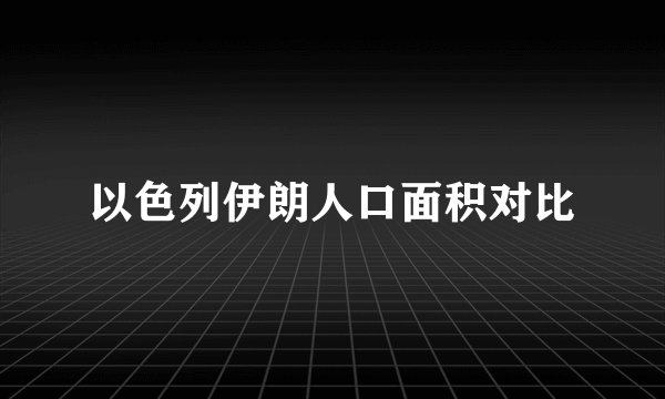 以色列伊朗人口面积对比