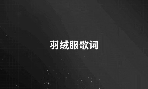 羽绒服歌词