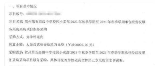 年租金224万,一中学小卖部再现天价租金,当地通报将展开调查