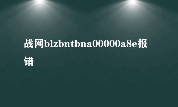 战网blzbntbna00000a8e报错
