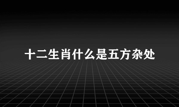 十二生肖什么是五方杂处