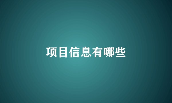 项目信息有哪些