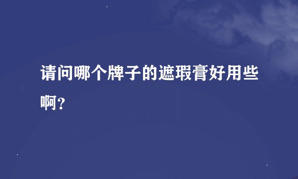 请问哪个牌子的遮瑕膏好用些啊？