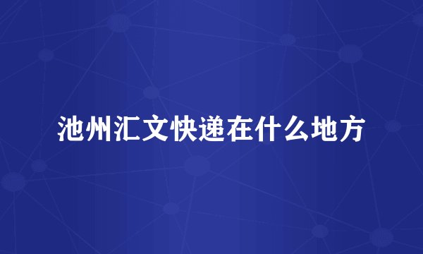 池州汇文快递在什么地方