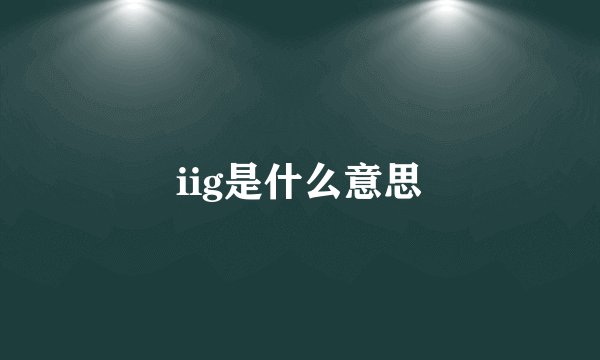 iig是什么意思