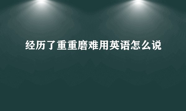经历了重重磨难用英语怎么说
