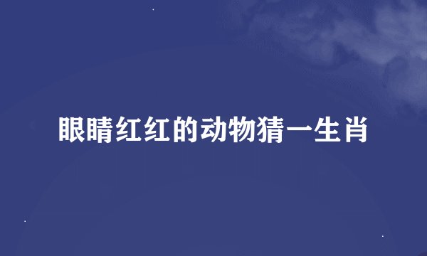 眼睛红红的动物猜一生肖