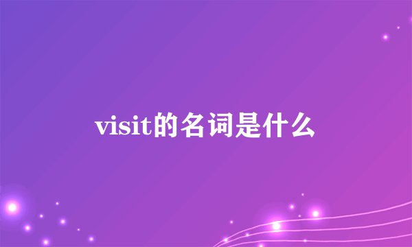 visit的名词是什么