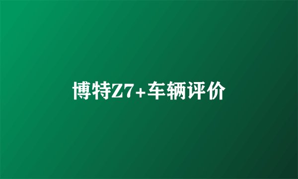 博特Z7+车辆评价