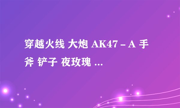 穿越火线 大炮 AK47－A 手斧 铲子 夜玫瑰 潘多拉各半年要多少钱