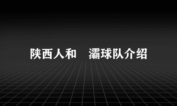 陕西人和浐灞球队介绍