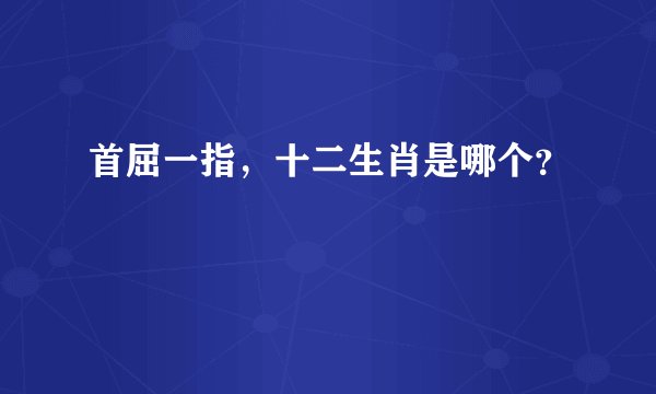 首屈一指，十二生肖是哪个？