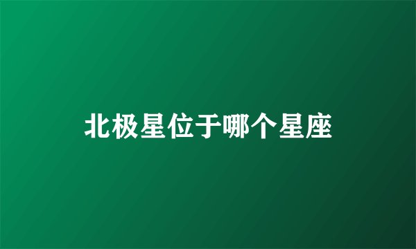 北极星位于哪个星座