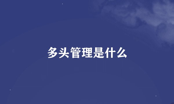 多头管理是什么