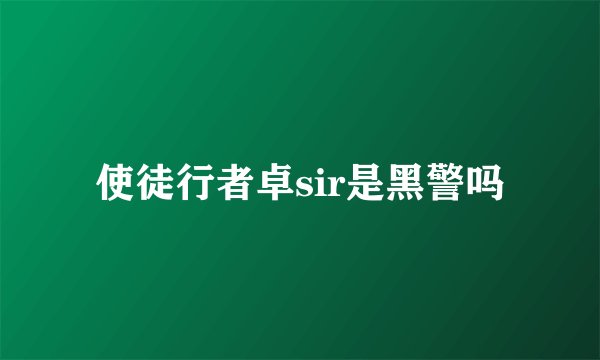 使徒行者卓sir是黑警吗