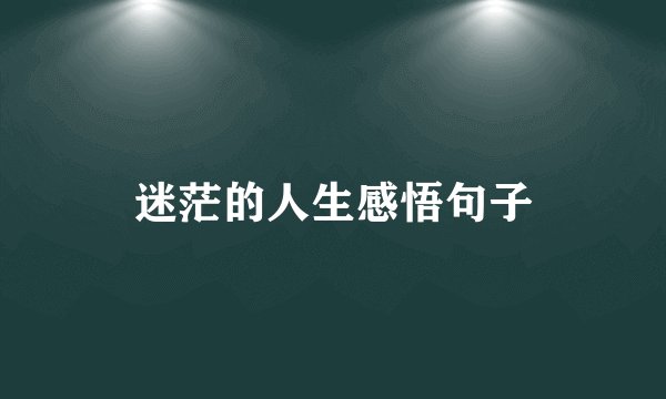 迷茫的人生感悟句子