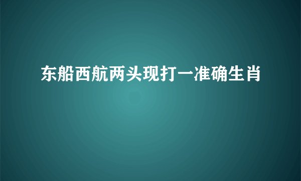 东船西航两头现打一准确生肖