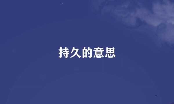 持久的意思