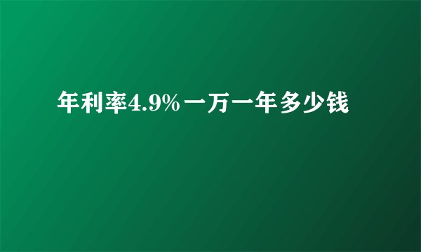 年利率4.9%一万一年多少钱