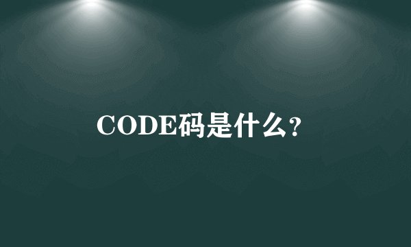 CODE码是什么？