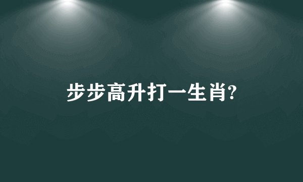 步步高升打一生肖?