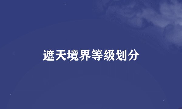 遮天境界等级划分