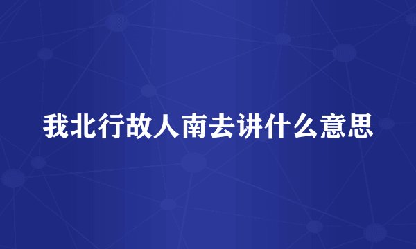 我北行故人南去讲什么意思
