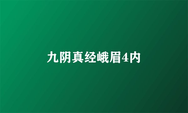 九阴真经峨眉4内