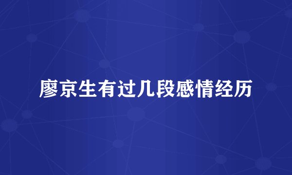 廖京生有过几段感情经历