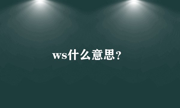 ws什么意思？