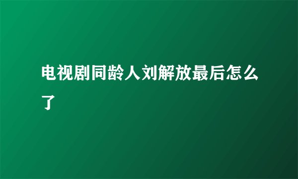电视剧同龄人刘解放最后怎么了